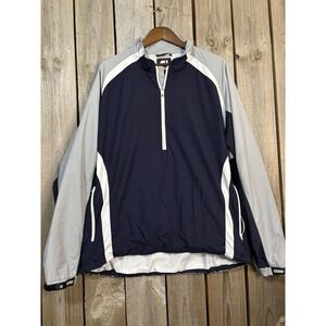 FootJoy FJ Golf Windbreaker Half Zip 🏌️ Navy‎ Gray XL